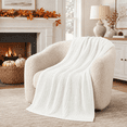 thumbnail image 1 of Unikome Knit Throw Blanket 50" x 60", Soft Lightweight Blanket for Couch, Sofa and Bed, Breathable All Season Decorative Throw, White, 1 of 7