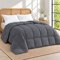 thumbnail image 1 of Unikome Lightweight Goose Feather Fiber Comforter, Cal King Size, Soft Duvet Insert with Box Stitch Design, 8 Loops, Machine Washable, 108 x 94 in, Dark Gray, 1 of 11