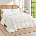 thumbnail image 1 of Unikome Lightweight Goose Feather Fiber Comforter, Twin Size, Soft Duvet Insert with Box Stitch Design, 8 Loops, Machine Washable, 68 x 88 in, Cream, 1 of 11