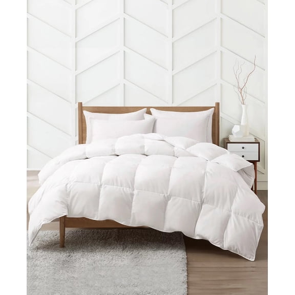 Unikome Medium Weight Goose Down Feather Fiber Comforter-Twin