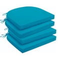thumbnail image 1 of Unikome 4-Pack Outdoor Patio Seat Cushions, Waterproof High-Density Foam, Rounded Square, 17 x 16 inch, Blue, 1 of 6
