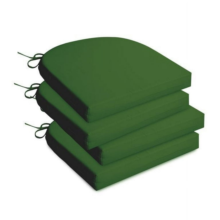 Unikome Outdoor Cushions 4-Piece Solid Waterproof Outdoor Patio Seat  Cushion 17-Inch x 16-Inch Rounded Square, Green