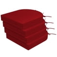 thumbnail image 1 of Unikome 4-Pack Outdoor Patio Seat Cushions, Solid Waterproof, Rounded Square, 17 inch x 16 inch, Wine Red, 1 of 7