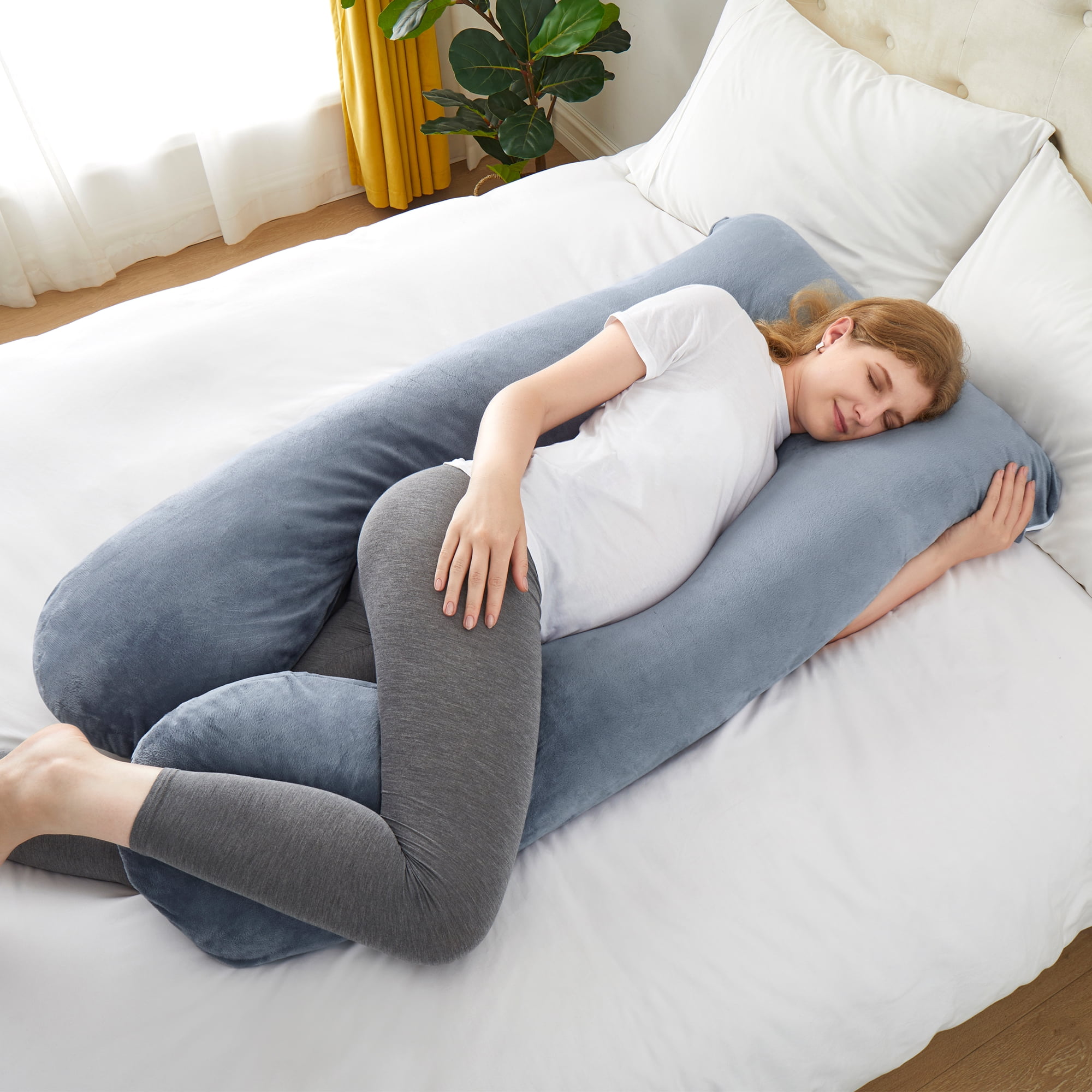 Pregnancy Pillow U Shaped , Maternity Sleeping Pillow Full Body Pillow With  Removable Cover Adult Female Navy