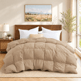 thumbnail image 1 of Unikome All Season Goose Down Feather Fiber Comforter with Natural Filling, Soft & Breathable Lightweight Duvet Insert, Machine Washable, King 104 x 88 Inch,Ginger Root, 1 of 8