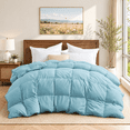 thumbnail image 1 of Unikome All Season Goose Down Feather Fiber Comforter with Natural Filling, Soft & Breathable Lightweight Duvet Insert, Machine Washable,Twin 68 x 88 Inch,Blue, 1 of 8