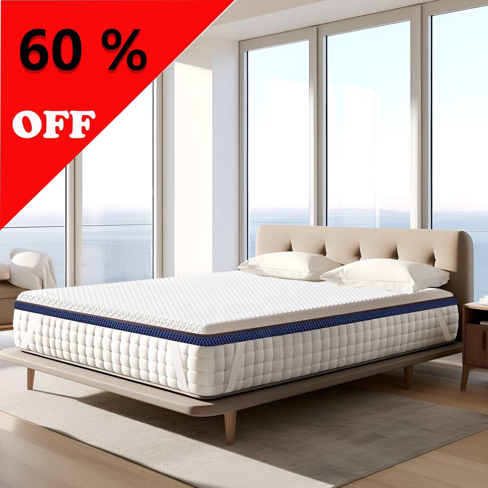 Unikome Twin 3 Inch Memory Foam Mattress Topper Mattress Pad High