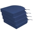 thumbnail image 1 of Unikome Waterproof Outdoor Patio Chair Cushions, 17 x 16 in Rounded Square Garden Seat Pads, Navy Blue, Set of 4, 1 of 7