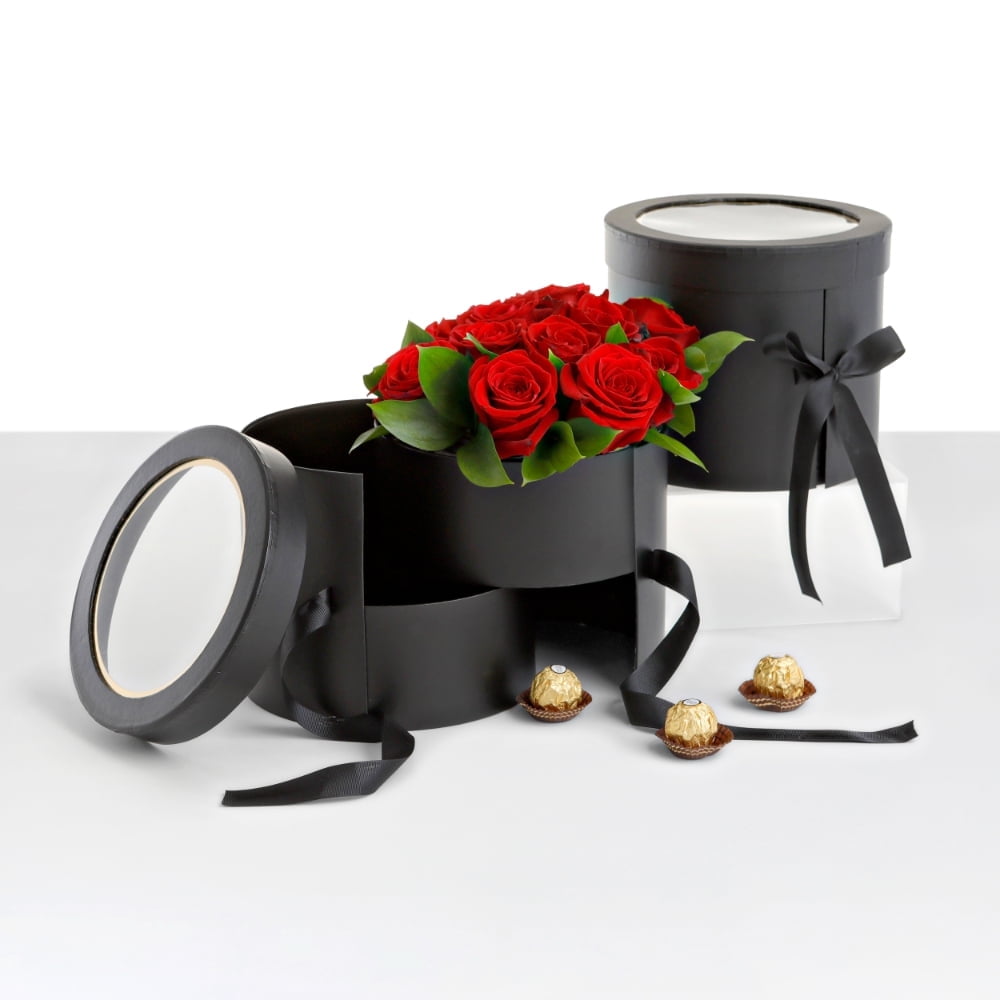 UNIKPACKAGING 6-Pack Round Flower Gift Boxes - 4" Diameter X 4" Tall White Cardboard Gift Boxes