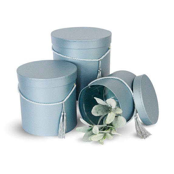 Unikpackaging Set of 3 pcs, Round Flower/Gift Box with Lids - Interior ...