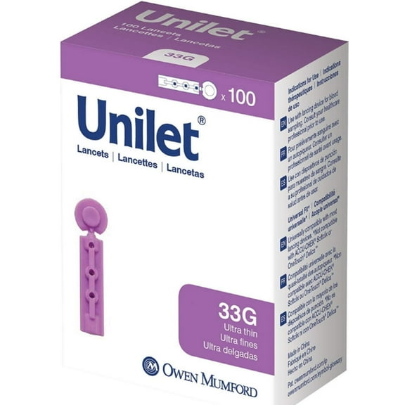 Unilet Sharepened Needle Unilet Lancets, 100 Each - (Pack of 2)