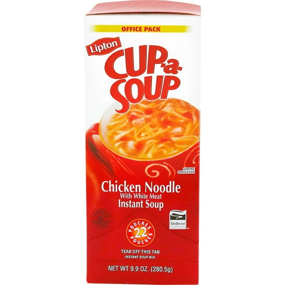 Unilever Food Solutions Lipton Cup-a-Soup Chicken Noodle Instant Soup Mix, 22 count, 9.9 oz