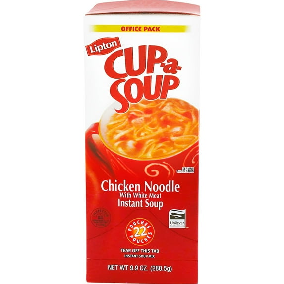 Unilever Food Solutions Lipton Cup-a-Soup Chicken Noodle Instant Soup Mix, 22 count, 9.9 oz