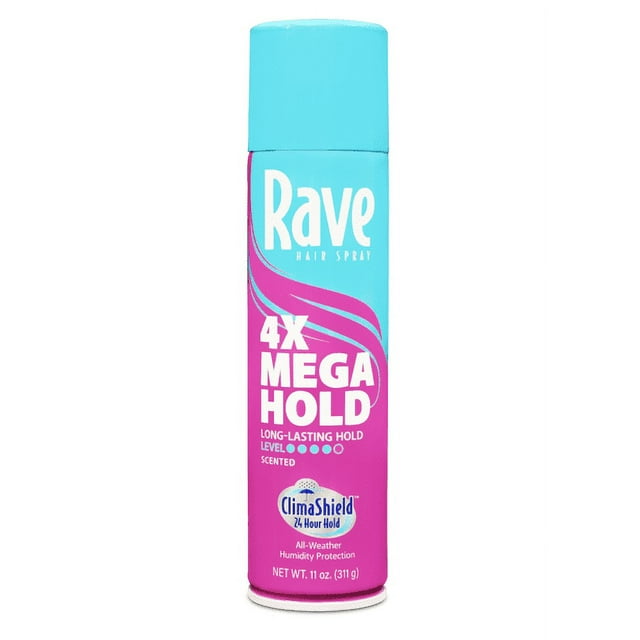 Unilever Rave 4X Mega Aerosol Hairspray, with ClimaShield, Scented 11oz