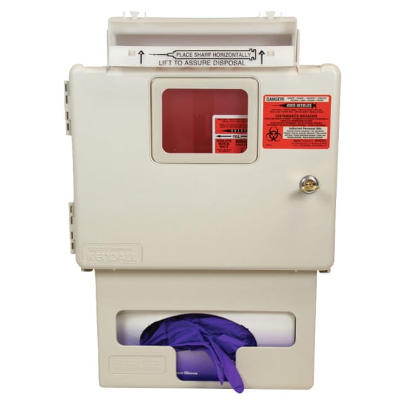 Unimed Sharps Wall-Mount In-Room Cabinet, 1.25 Gallons