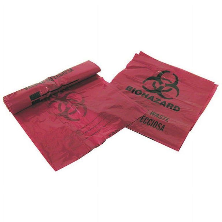 CareTek Stick-On Biohazard Infectious Waste Bags - 1.40 quart Capacity - 12 CareTek Stick-On Biohazard Infectious Waste Bags - 1.40 quart Capacity - 12
