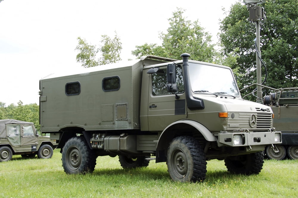 Unimog truck of the Belgian Army Canvas Art - Luc De JaegerStocktrek Images (17 x 12)
