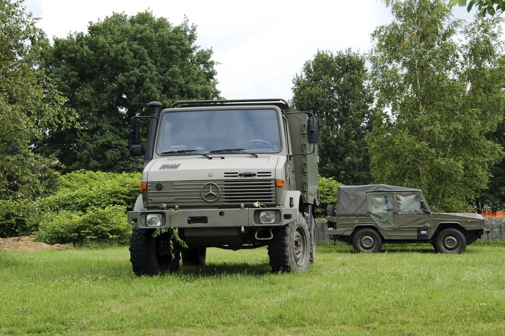Unimog truck of the Belgian Army Canvas Art - Luc De JaegerStocktrek Images (17 x 12)