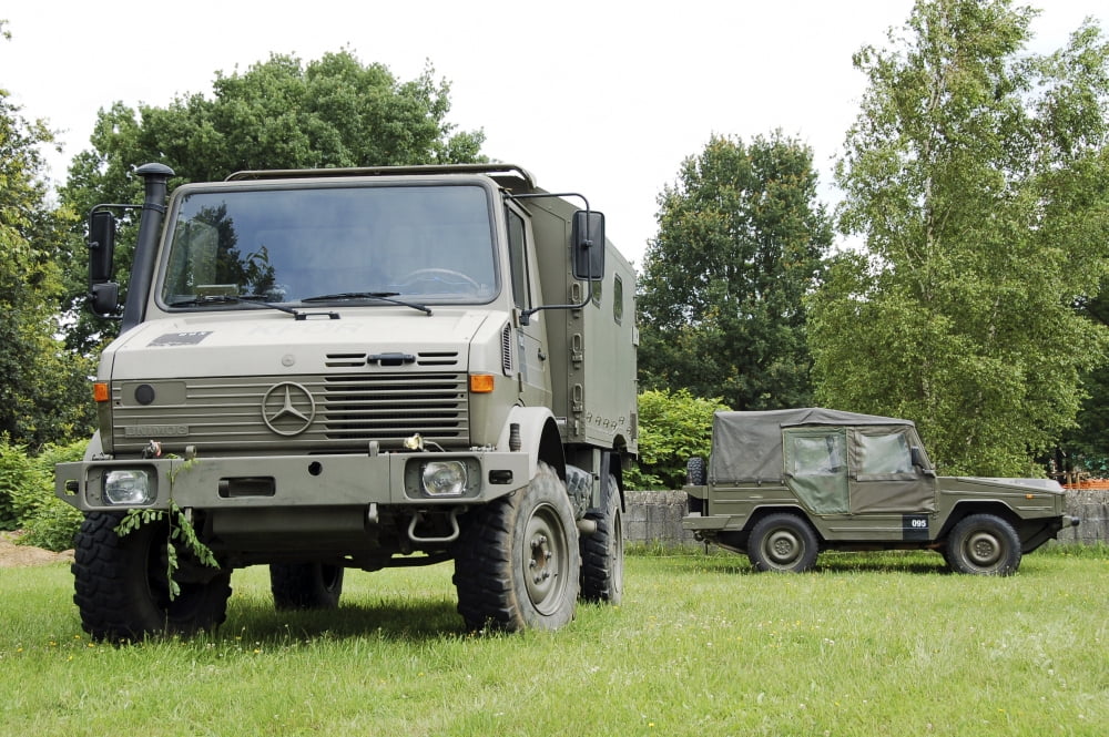 Unimog truck of the Belgian Army Canvas Art - Luc De JaegerStocktrek Images (17 x 12)