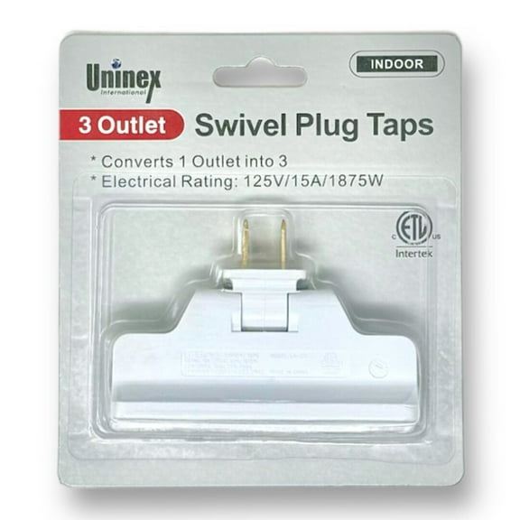 Uninex 15A 125V 1875W White 2-prong Electrical Outlet