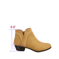 thumbnail image 1 of Union-08 Women Ankle Boots Dress Low Heel Pointed Toe Ankle Booties Side Zipper Shoes ( Tan, 9), 1 of 5