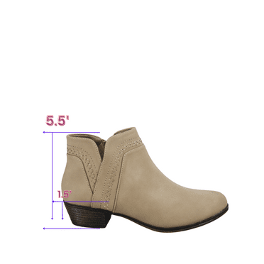 Union-08 Women Ankle Boots Dress Low Heel Pointed Toe Ankle Booties Side Zipper Shoes ( Taupe, 8.5)