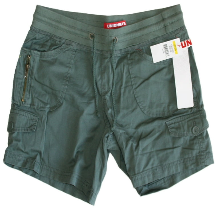 【U LAN】Mute Dyeing Bermuda Cargo Pants Union Bay Junior Women's Cargo Shorts Bluegrass Color Size