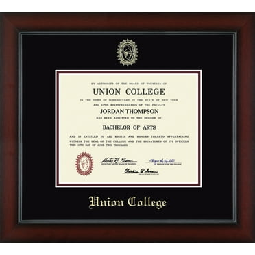 Union College in New York Diploma Frame, Document Size 12" x 9"
