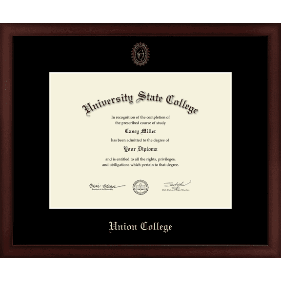 Union College in New York Diploma Frame, Document Size 12" x 9"