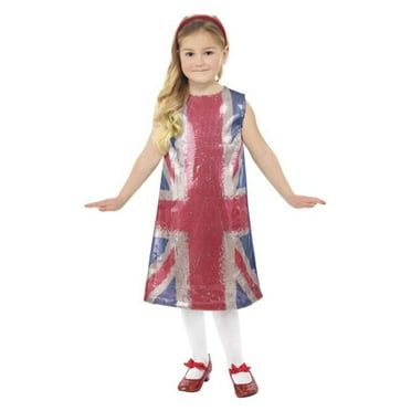 Union Jack All That Glitters Dress Child Blue