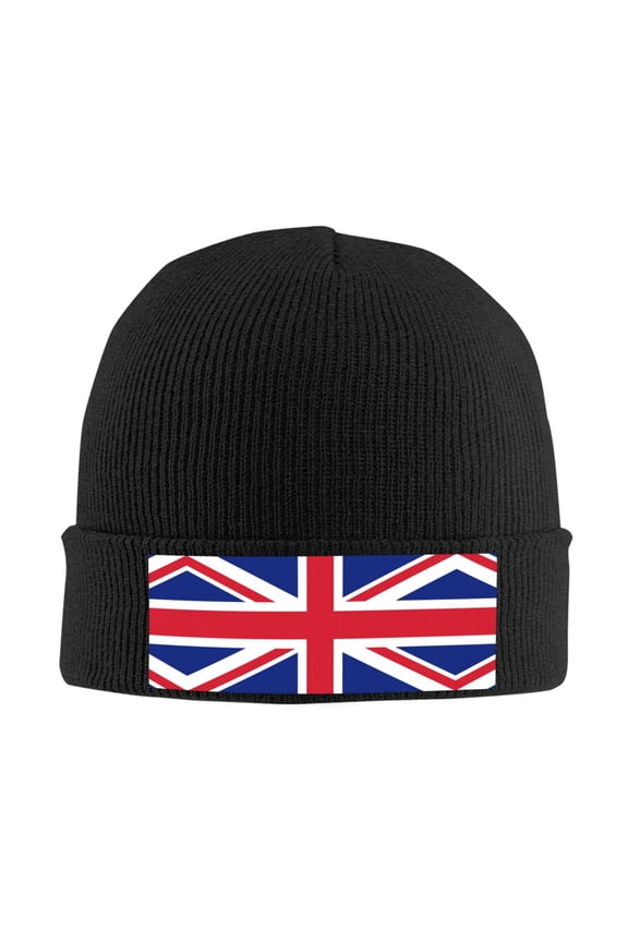 Union Jack All Uk Flag Beanie Hat Men Women Warm Printed Cap Knit Beanies Hats Outdoor Winter Black
