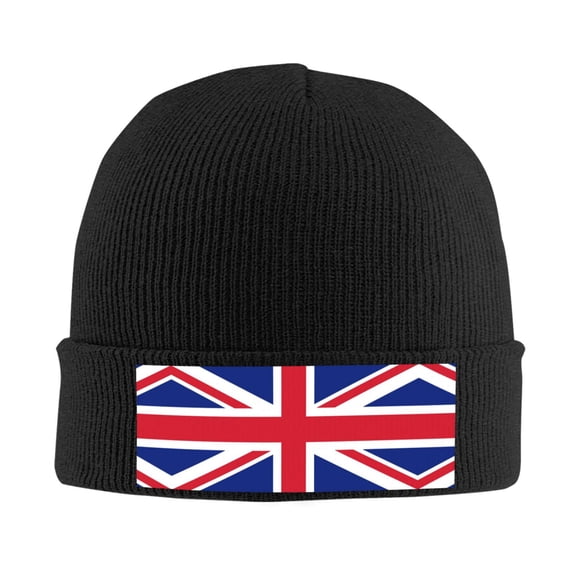 Union Jack All Uk Flag Beanie Hat Men Women Warm Printed Cap Knit Beanies Hats Outdoor Winter Black