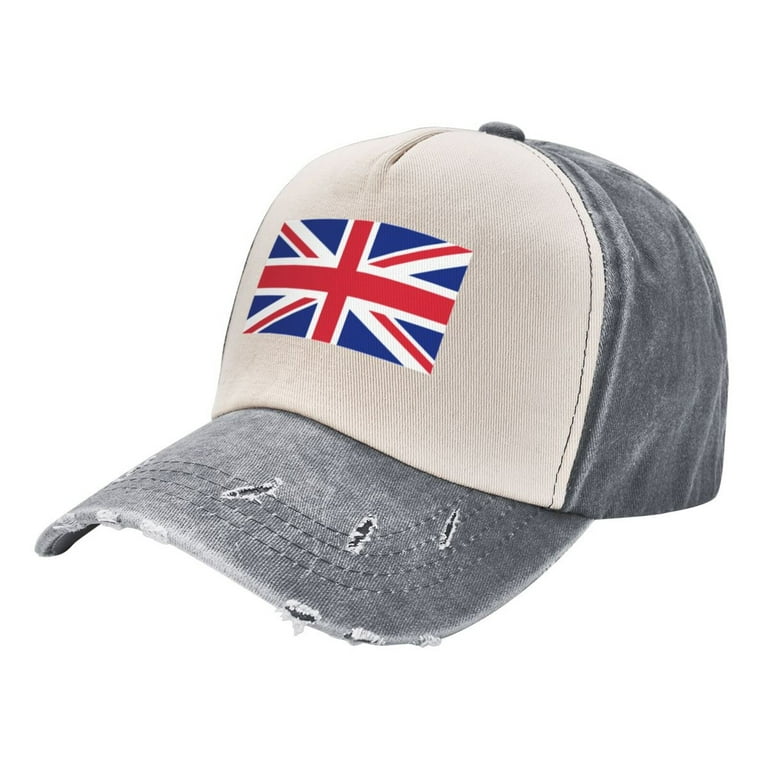 Jomiwink Union Jack All UK Flag Distressed Baseball Cap Dad Hats for Men Women Vintage Trucker Hat Low Profile Ball Caps Adult Unisex Size One Size