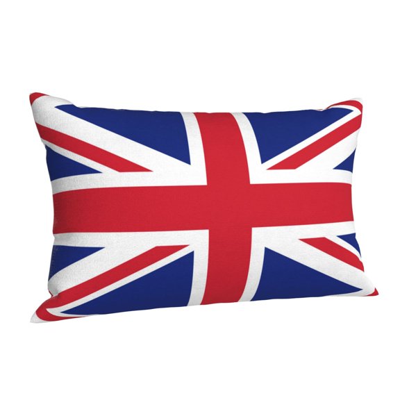 Union Jack All Uk Flag Rectangle Throw Pillow Cover Cushion Case Hidden Zipper Home Decorative Pillowcase Printed 14"x20"