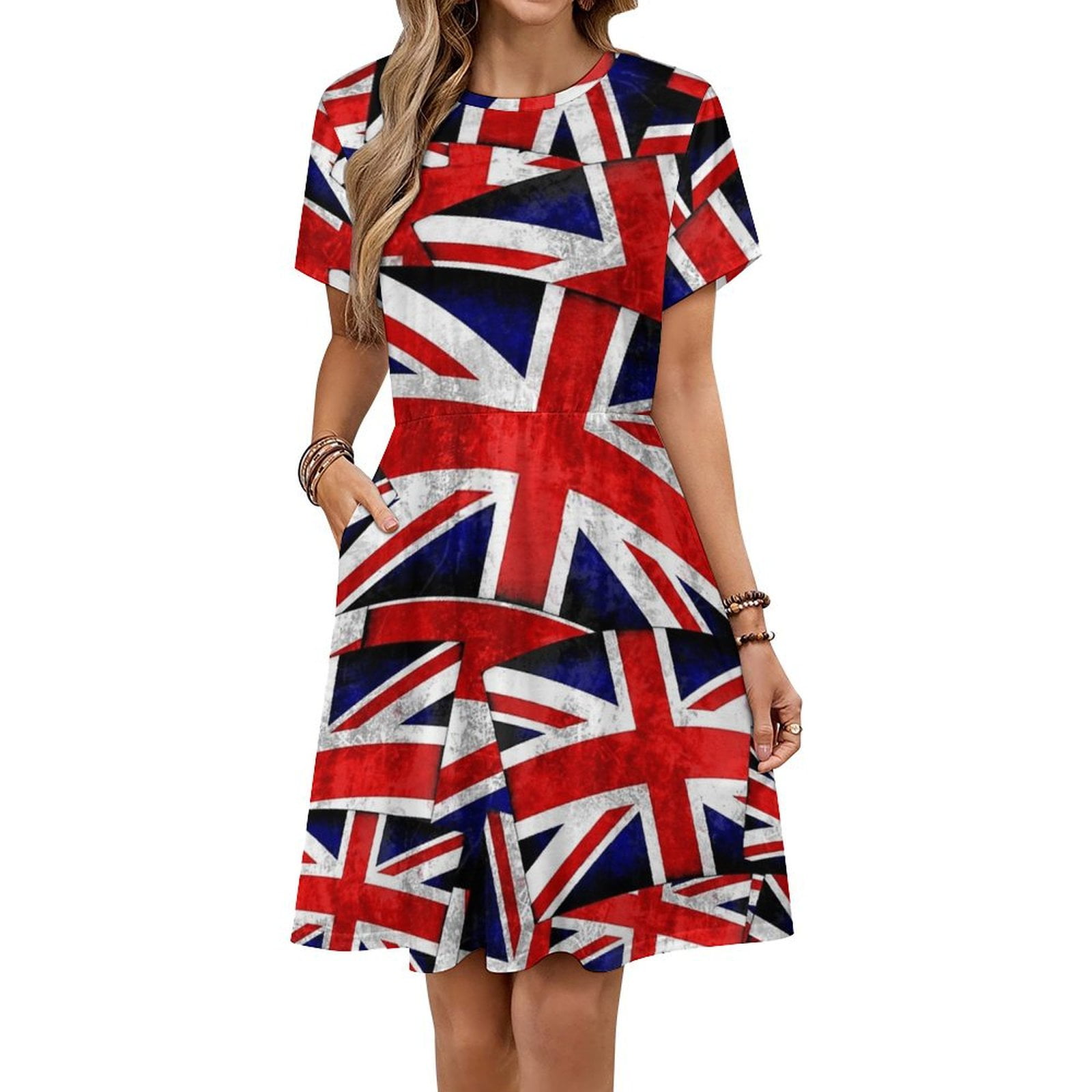 chinese dress ladies Saxrel V Neck Dresses for Women UK Union Jack Dresses for Women Casual  Dresses Black Summer Dress British Flag Vintage Printed Sundress Strappy Union  Jack Dress Sleeveless Coronation Midi Dress : Amazon.co.uk: main image 1