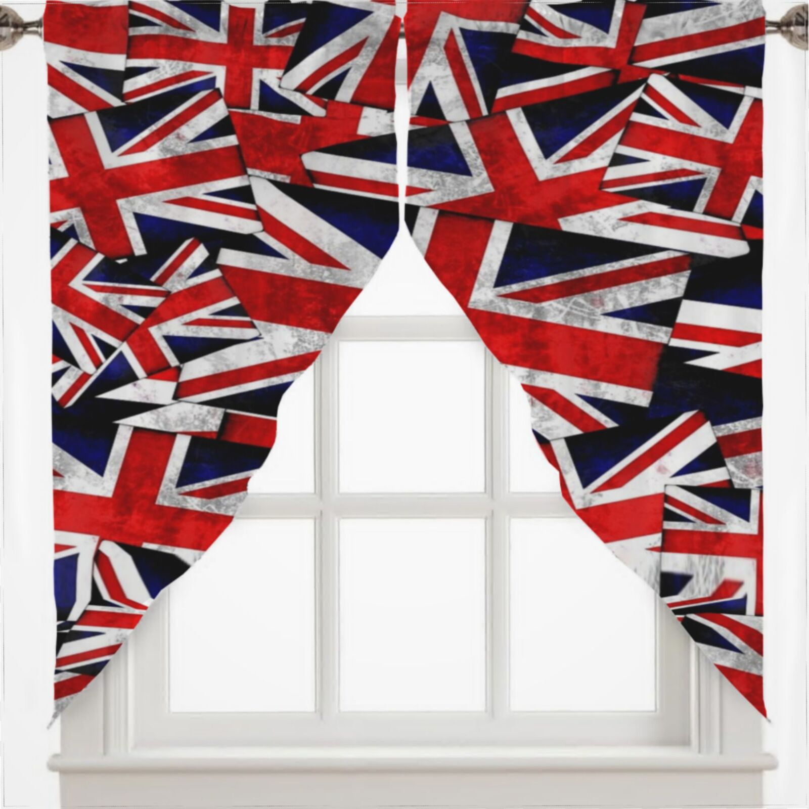 Union Jack British England Uk Flag Swag Valances For Windows 2 Pack For ...