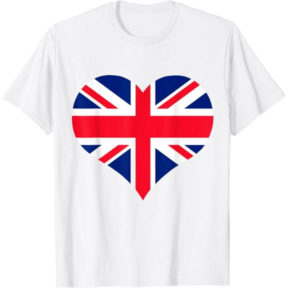 Union Jack British Flag Heart British Isles Men's Women's T-Shirt