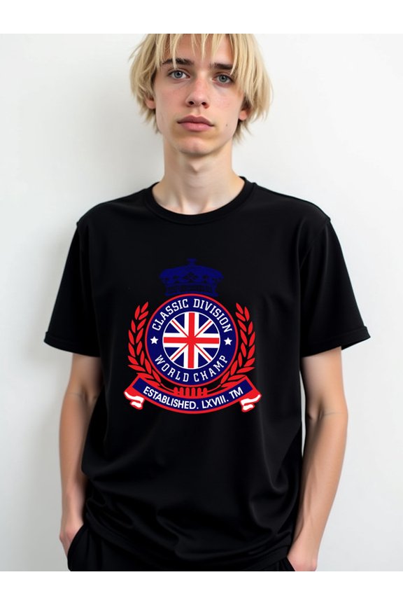 Union Jack Classic Division Champ Tee men's t shirt black limited edition top Everyday and weekend wear Classic Unisex Shirt Graphic tshirts