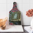 thumbnail image 1 of Union Jack Cutting Board, UK Flags Background Big Ben Celebrations Loyalty, Decorative Tempered Glass Cutting and Serving Board, Wine Bottle Shape, Pale Coffee Red, by Ambesonne, 1 of 1
