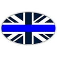thumbnail image 1 of Union Jack Flag Blue Lives Matter Thin Blue Line Subdued Colors Vinyl Bumper Sticker Decal 3"x 5", 1 of 3