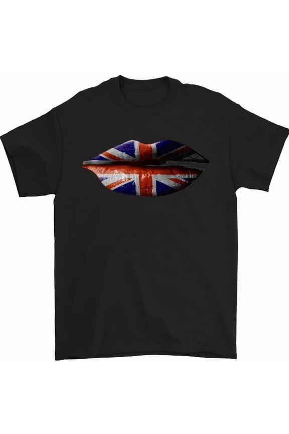 Union Jack Flag Lips The Uk Great Britain Mens Womens S-5XL T-Shirt