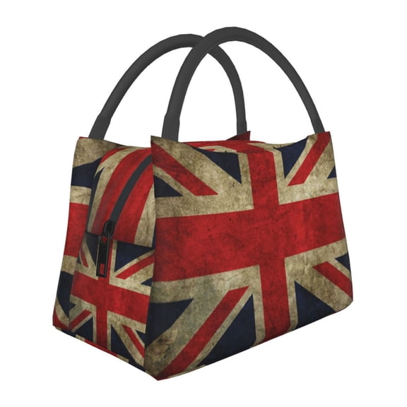 Union Jack Flag Lunch Tote Bag Trendy Lightweight Reusable Stylish Bento Box For Adult