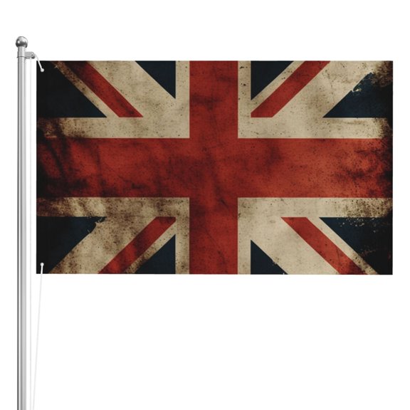 Union Jack Flag Vintage UK Double Sided Flag 3x5FT Reversible Garden Flag Outdoor Decor for House, Porch, Lawn, Yard, Indoor Wall, Party Decoration