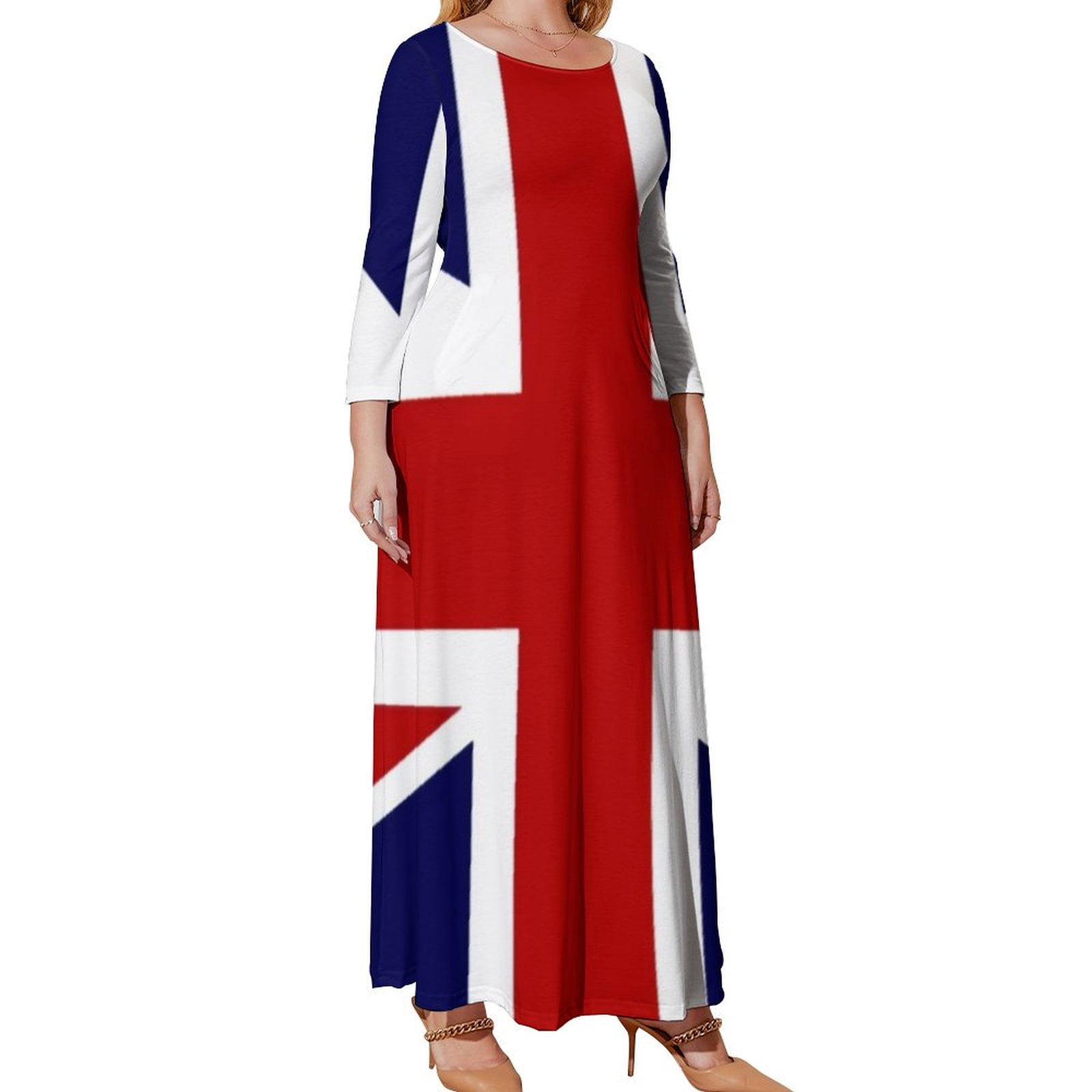 long sleeve union jack dress Union Jack Long Dress