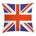 thumbnail image 1 of Union Jack Throw Pillow Cushion Cover, Classic Traditional Flag United Kingdom Modern British Loyalty Symbol, Decorative Square Accent Pillow Case, 18 X 18 Inches, Royal Blue Red White, by Ambesonne, 1 of 2