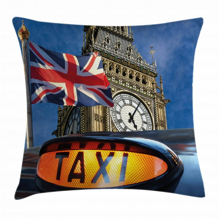 Union Jack Throw Pillow Cushion Cover Union Jack Flagon Pole and