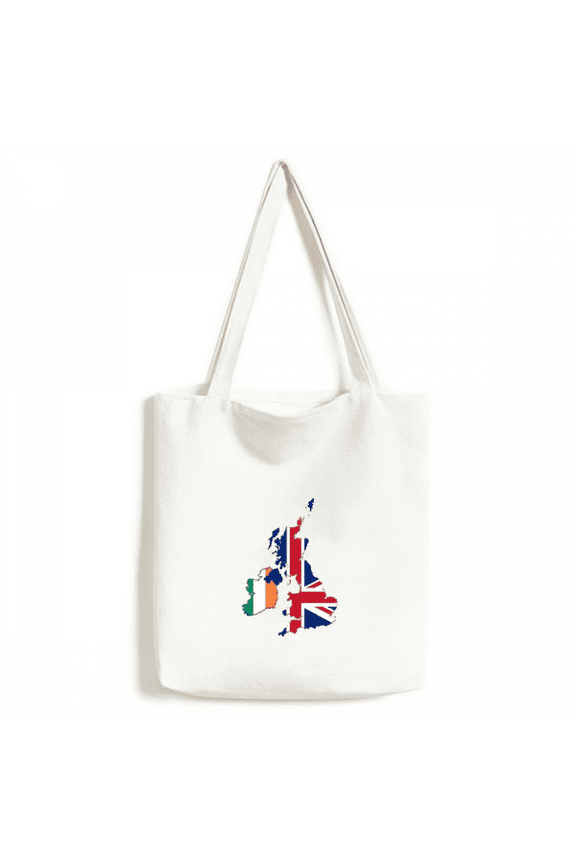 Union Jack UK Britain Irland Map Country Tote Canvas Bag Shopping Satchel Casual Handbag