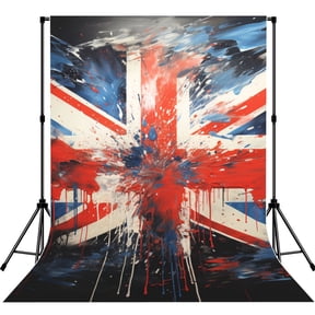 Union Jack UK Flag Art Photography Backdrop 5x7Ft Background for Photo Studio Video Recording Birthday Party Wedding Home Decor