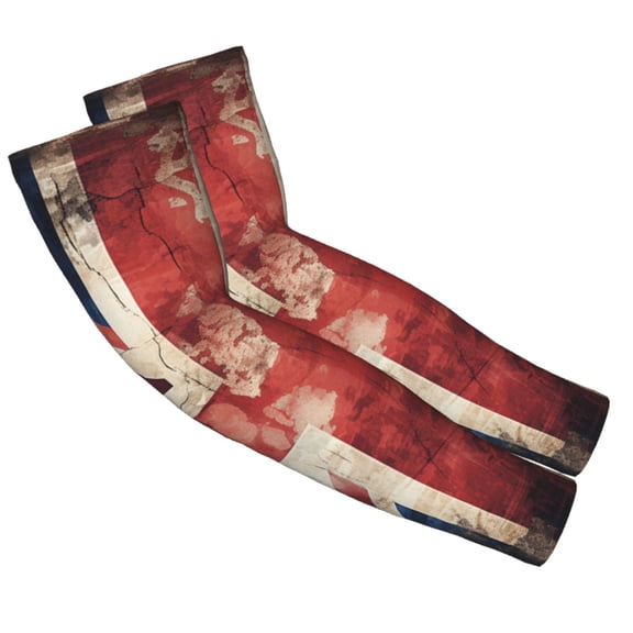 Union Jack UK Flag Vintage 2-Pack Adult Cooling Arm Sleeves, Seamless UV Sun Protection Breathable Ice-Silk Compression Arm Sleeve
