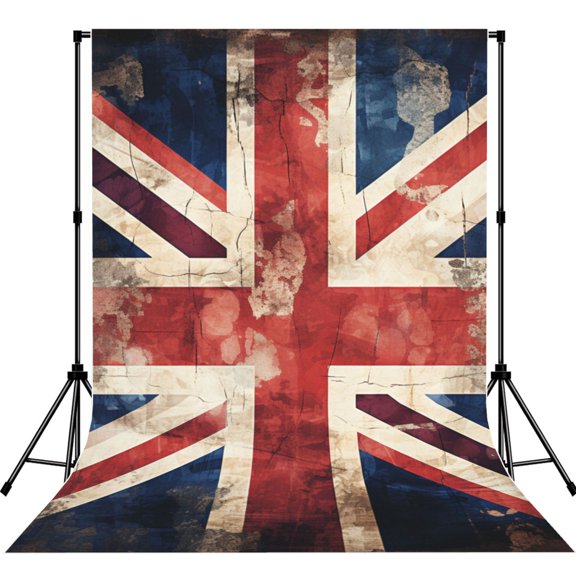 Union Jack UK Flag Vintage Photography Backdrop 5x7Ft Background for Photo Studio Video Recording Birthday Party Wedding Home Decor